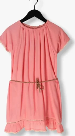 roze nono mini jurk mill a-line crincled summer dress