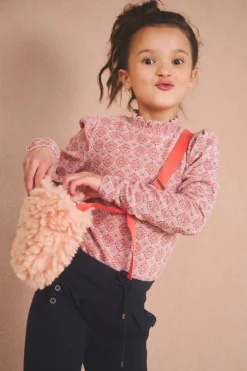 roze nono tops & t-shirts kos aop rib shirt