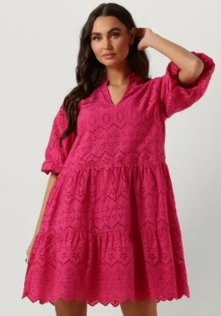 roze notre-v mini jurk nv-donna dress broderie anglaise dress