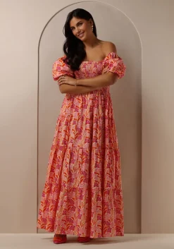 roze omoda atelier maxi jurk x kae