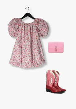 roze salty stitch mini jurk ballon jurk - flower