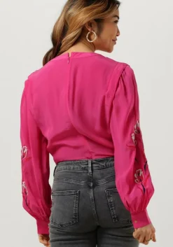 roze scotch & soda blouses ruched waist blouse with extended shoulder