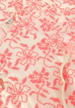 roze scotch & soda mini jurk all-over embroidered en belted dress