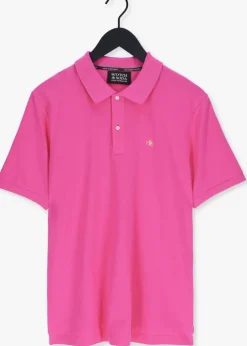 roze scotch & soda polo classic pique polo in organic cotton