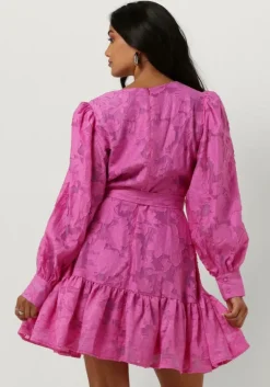 roze selected femme mini jurk slfcathi-sadie short v-neck dress