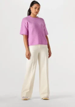 roze selected femme t-shirt slfmaline-liliana 2/4 knit o-neck