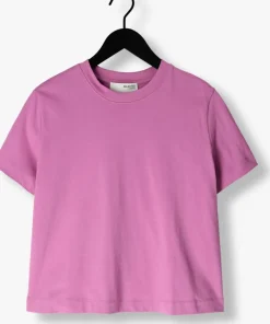roze selected femme t-shirt slfessential ss boxy tee