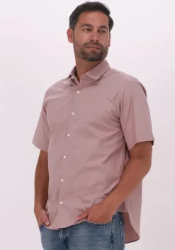 roze selected homme casual overhemd slhrelaxbaron shirt ss mix w faawn
