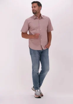 roze selected homme casual overhemd slhrelaxbaron shirt ss mix w faawn