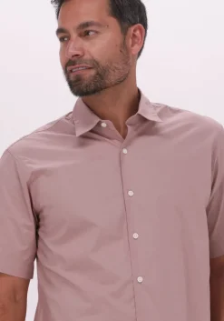roze selected homme casual overhemd slhrelaxbaron shirt ss mix w faawn