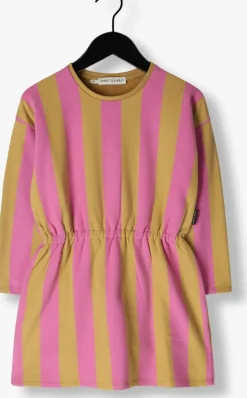 roze sproet & sprout mini jurk skater dress block stripe