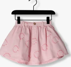roze sproet & sprout minirok denim skirt sproet print