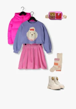 roze sproet & sprout minirok velvet skirt