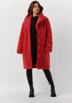 roze stand studio faux fur jas camille cocoon coat 2020