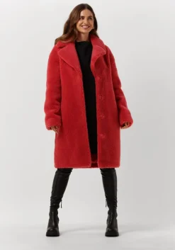 roze stand studio faux fur jas camille cocoon coat 2020