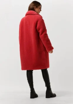 roze stand studio faux fur jas camille cocoon coat 2020