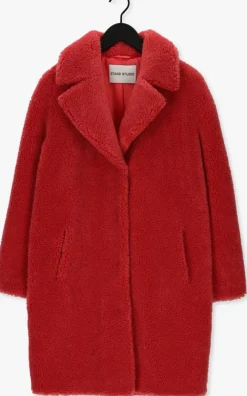 roze stand studio faux fur jas camille cocoon coat 2020