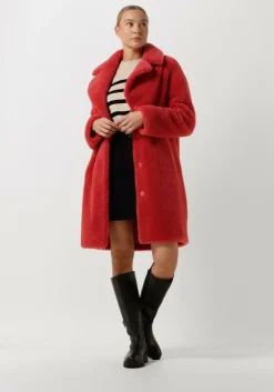 roze stand studio faux fur jas camille cocoon coat 2020