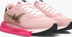 roze sun68 lage sneakers stargirl glitter logo