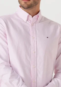 roze tommy hilfiger klassiek overhemd heritage oxford stripe rf shirt