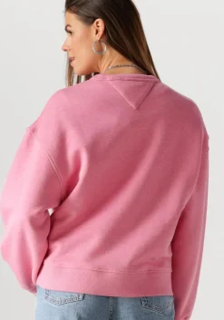 roze tommy jeans trui tjw bxy badge crew