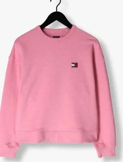 roze tommy jeans trui tjw bxy badge crew