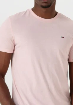 roze tommy jeans t-shirt tjm xslim jaspe htr tee ext