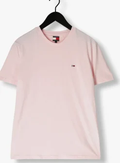 roze tommy jeans t-shirt tjm xslim jaspe htr tee ext
