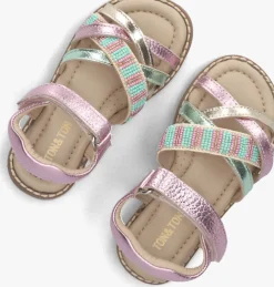 roze ton & ton platte sandalen ingrid