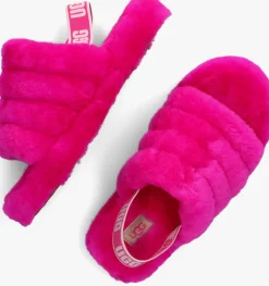 roze ugg pantoffels fluff yeah slide