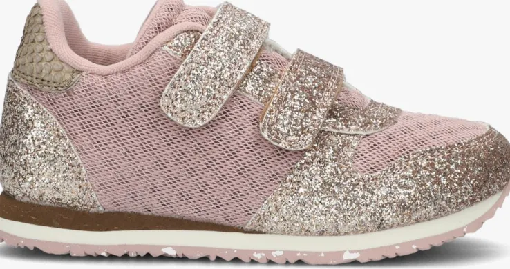 roze woden lage sneakers ydun glitter