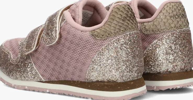 roze woden lage sneakers ydun glitter