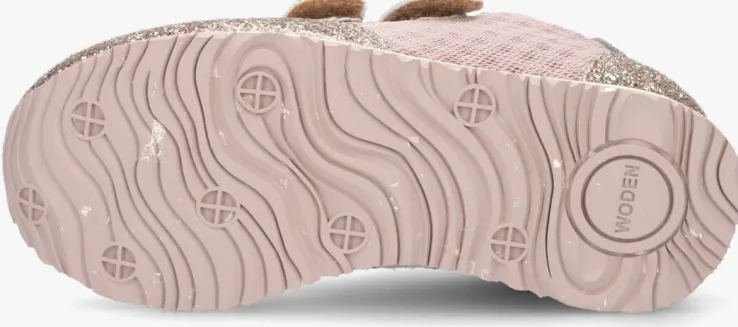roze woden lage sneakers ydun glitter