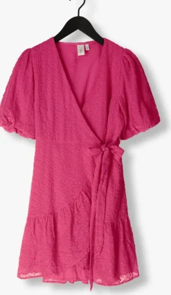 roze y.a.s. mini jurk yasvilma 3/4 wrap dress