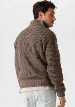 taupe american vintage trui crashway half zip h