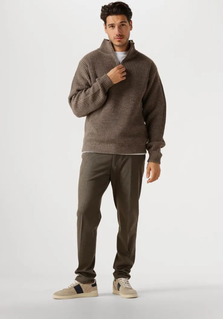 taupe american vintage trui crashway half zip h