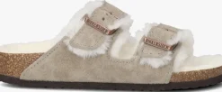 taupe birkenstock slippers arizona shearling
