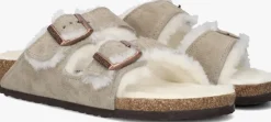 taupe birkenstock slippers arizona shearling