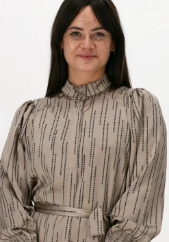 taupe bruuns bazaar midi jurk acacia convent