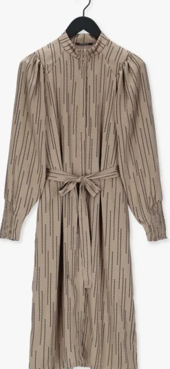 taupe bruuns bazaar midi jurk acacia convent