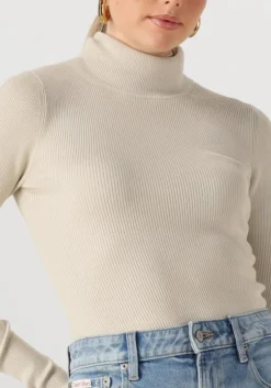 taupe calvin klein coltrui woven label roll neck