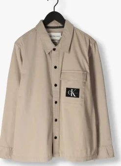 taupe calvin klein overshirt utility shirt