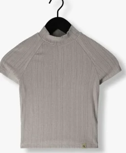 taupe calvin klein top warm texture rib mockneck top