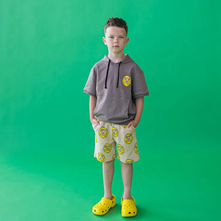 taupe carlijnq sweater lion - hoodie short sleeve