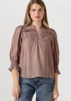 taupe co'couture blouses charliecc frill ss shirt