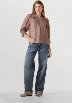 taupe co'couture blouses charliecc frill ss shirt