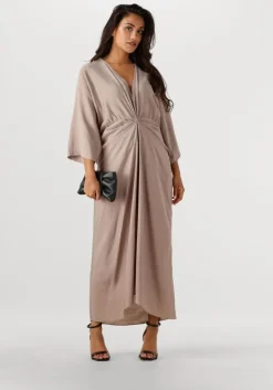 taupe co'couture maxi jurk heracc knot dress