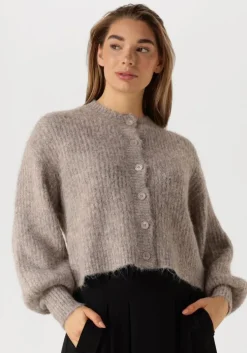 taupe co'couture vest coralee rib cardigan