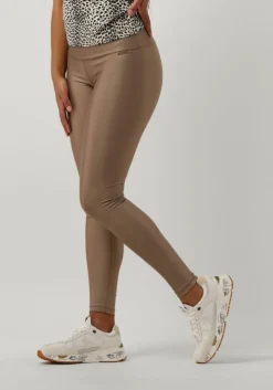 taupe deblon sports legging clara shine leggings high waistband