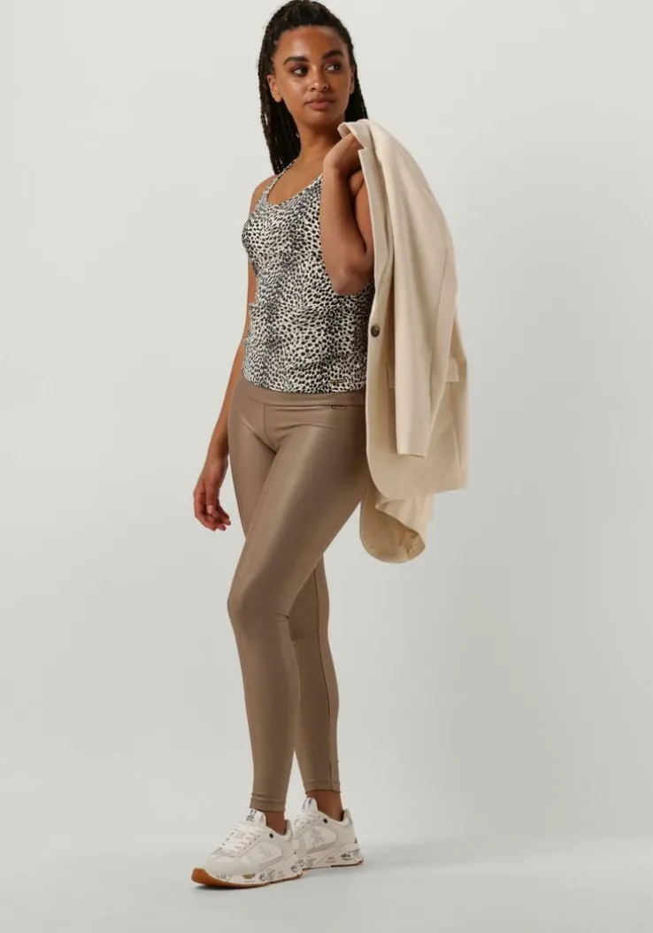 taupe deblon sports legging clara shine leggings high waistband